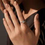 925 Sterling Silver 0.3ct Moissanite Floral Halo Ring 110200056
