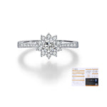 925 Sterling Silver 0.3ct Moissanite Floral Halo Ring 110200056