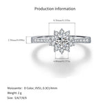 925 Sterling Silver 0.3ct Moissanite Floral Halo Ring 110200056