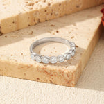 925 Sterling Silver Moissanite Bubble Eternity Band Ring 110200057