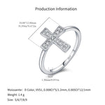 925 Sterling Silver Moissanite Cross Ring 110200058