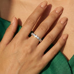 925 Sterling Silver Bezel Set Moissanite Bubble Eternity Ring 110200063