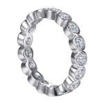 925 Sterling Silver Bezel Set Moissanite Bubble Eternity Ring 110200063