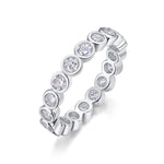 925 Sterling Silver Bezel Set Moissanite Bubble Eternity Ring 110200063