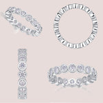 925 Sterling Silver Bezel Set Moissanite Bubble Eternity Ring 110200063