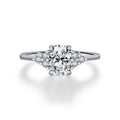 925 Sterling Silver 1ct Oval Moissanite Cluster Engagement Ring 110200066