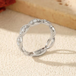 925 Sterling Silver Vintage Twisted Moissanite Band Ring 110200067