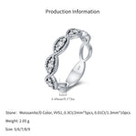 925 Sterling Silver Vintage Twisted Moissanite Band Ring 110200067