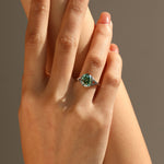 925 Sterling Silver 3ct Green Oval Moissanite Bezel Ring 110200078