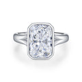 925 Sterling Silver 4.5ct Radiant Cut Moissanite Bezel Ring 110200080