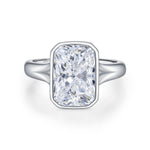 925 Sterling Silver 4.5ct Radiant Cut Moissanite Bezel Ring 110200080