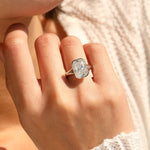 925 Sterling Silver 4.5ct Radiant Cut Moissanite Bezel Ring 110200080