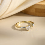 925 Sterling Silver Moissanite Open Toi et Moi Ring 110200083