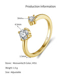 925 Sterling Silver Moissanite Open Toi et Moi Ring 110200083