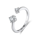 925 Sterling Silver Moissanite Open Toi et Moi Ring 110200083