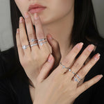 925 Sterling Silver Moissanite Open Toi et Moi Ring 110200083