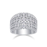 925 Sterling Silver Multi-Row Moissanite Statement Band Ring 110200084