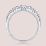 925 Sterling Silver Multi-Row Moissanite Statement Band Ring 110200084