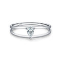 925 Sterling Silver Pear Cut Moissanite Double Band Ring 110200085