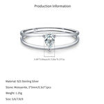 925 Sterling Silver Pear Cut Moissanite Double Band Ring 110200085