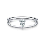 925 Sterling Silver Pear Cut Moissanite Double Band Ring 110200085