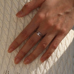 925 Sterling Silver Pear Cut Moissanite Double Band Ring 110200085