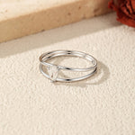 925 Sterling Silver Pear Cut Moissanite Double Band Ring 110200085