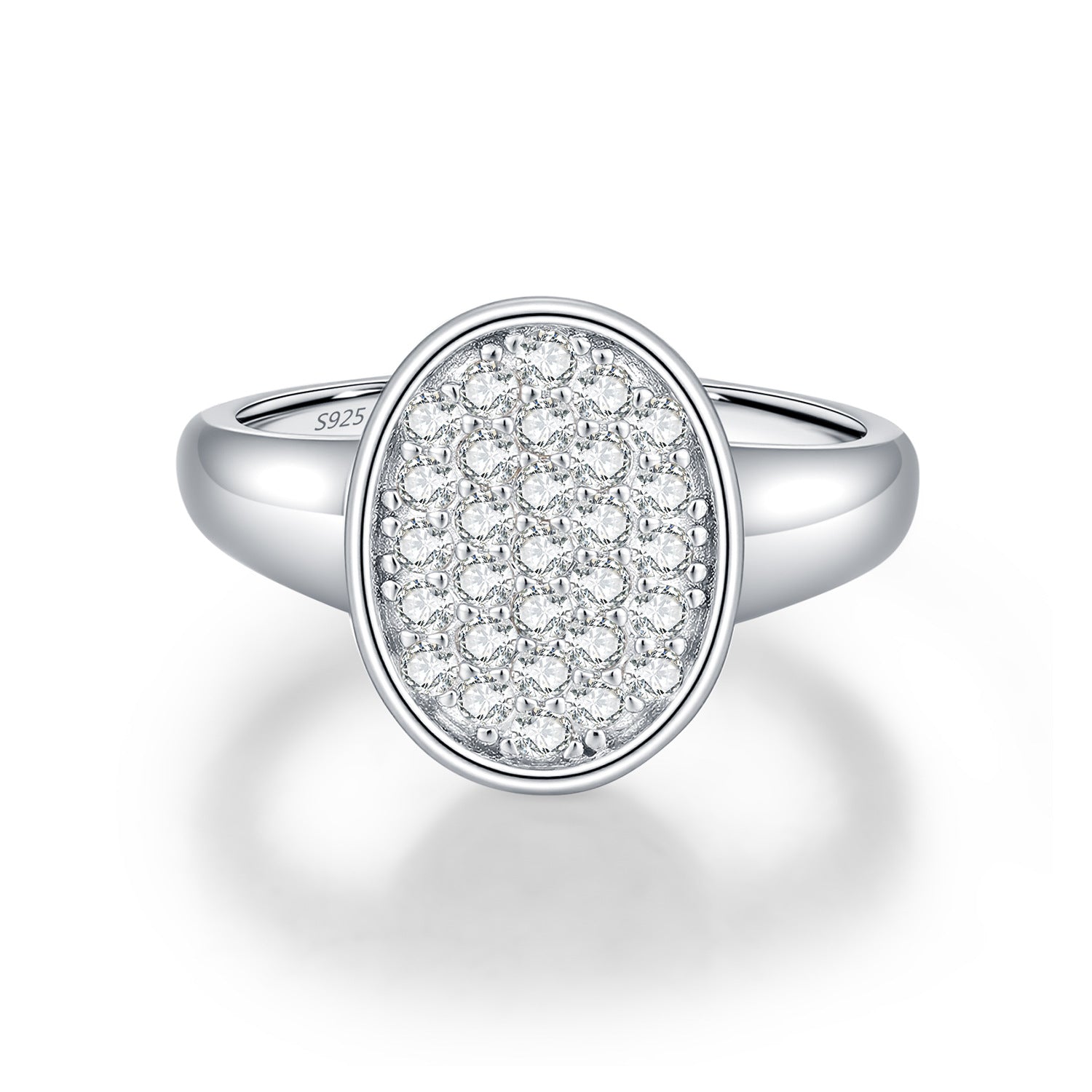 925 Sterling Silver Moissanite Vintage Button Ring 110200086