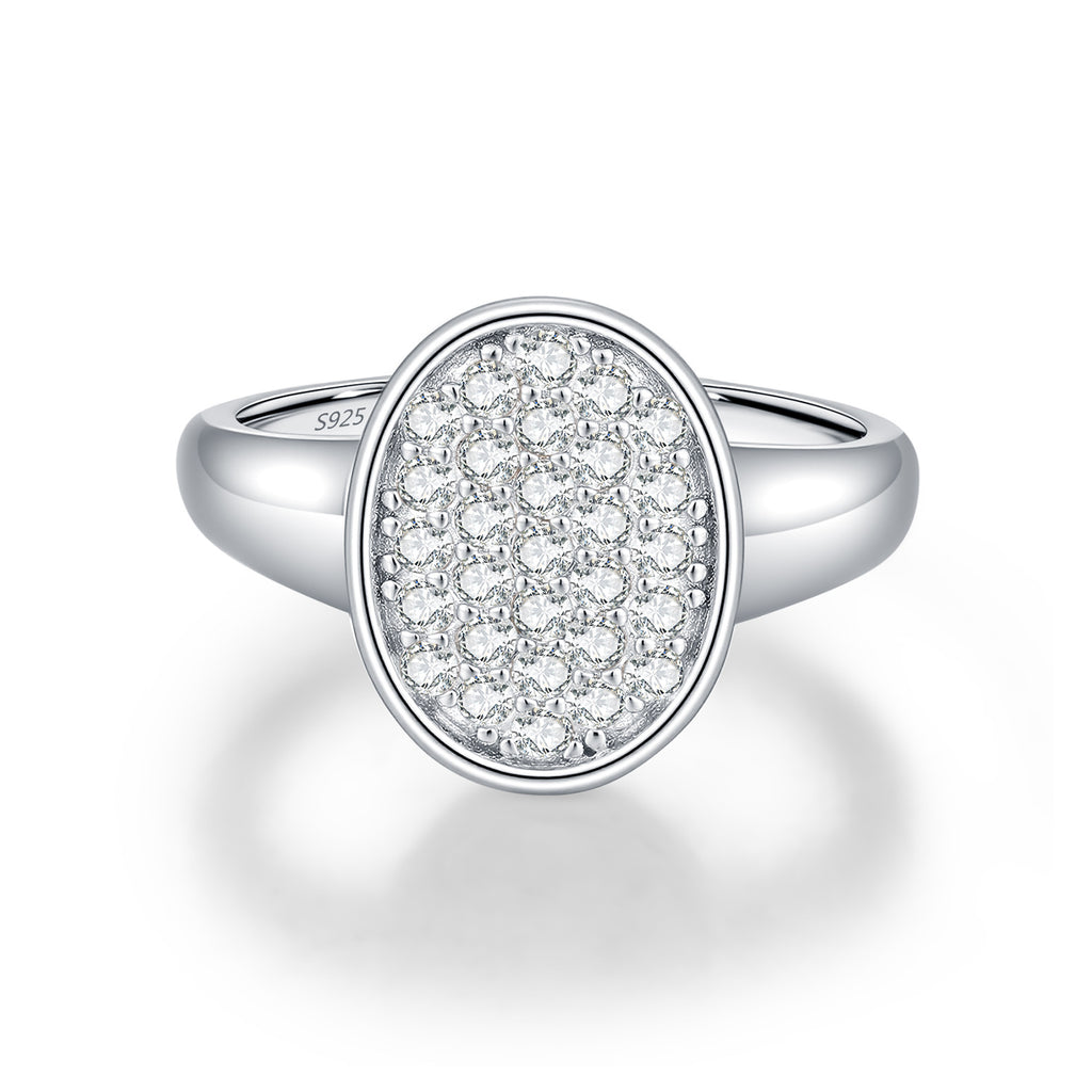 925 Sterling Silver Moissanite Vintage Button Ring 110200086