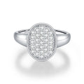 925 Sterling Silver Moissanite Vintage Button Ring 110200086