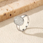 925 Sterling Silver Moissanite Vintage Button Ring 110200086