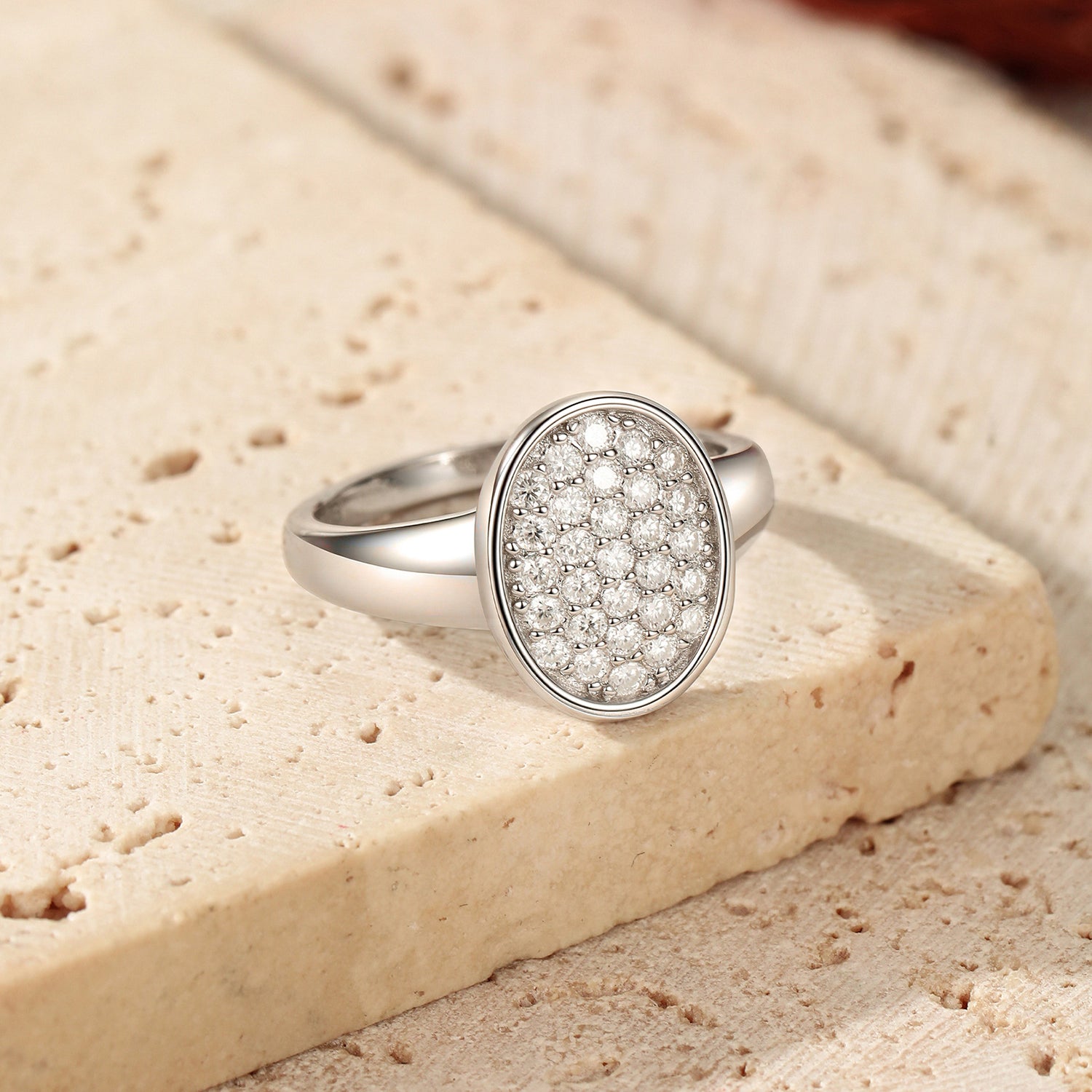 925 Sterling Silver Moissanite Vintage Button Ring 110200086