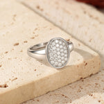 925 Sterling Silver Moissanite Vintage Button Ring 110200086