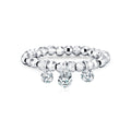 925 Sterling Silver Moissanite Dangle Charm Beaded Ring 110200089