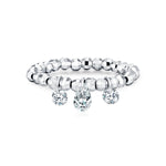 925 Sterling Silver Moissanite Dangle Charm Beaded Ring 110200089