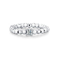 925 Sterling Silver Moissanite Adjustable Beaded Ring 110200090