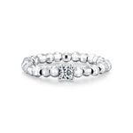 925 Sterling Silver Moissanite Adjustable Beaded Ring 110200090