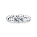925 Sterling Silver Moissanite Adjustable Beaded Stacking Ring 110200091