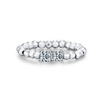 925 Sterling Silver Moissanite Adjustable Beaded Stacking Ring 110200091