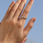 925 Sterling Silver Moissanite Adjustable Beaded Stacking Ring 110200091