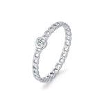 925 Sterling Silver Moissanite Chain Link Ring 110200092