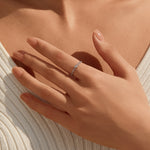 925 Sterling Silver Moissanite Chain Link Ring 110200092