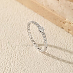 925 Sterling Silver Moissanite Chain Link Ring 110200092