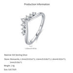 925 Sterling Silver Moissanite V-Shaped Crown Ring 110200093