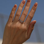 925 Sterling Silver Moissanite V-Shaped Crown Ring 110200093