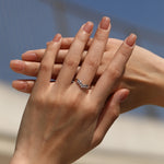 925 Sterling Silver Moissanite V-Shaped Crown Ring 110200093