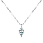 925 Sterling Silver 0.5ct Marquise Moissanite Solitaire Necklace 110300017