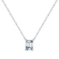 925 Sterling Silver Emerald Cut Moissanite Solitaire Pendant Necklace 110300018