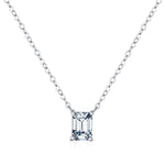 925 Sterling Silver Emerald Cut Moissanite Solitaire Pendant Necklace 110300018