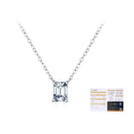 925 Sterling Silver Emerald Cut Moissanite Solitaire Pendant Necklace 110300018